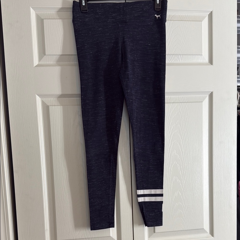 PINK Brand Navy Leggings with White Stripes